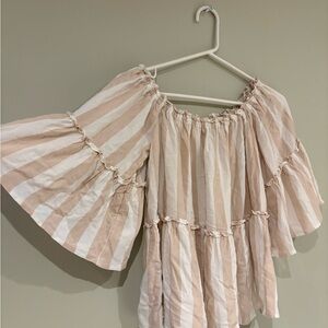 Beachy Striped Off-Shoulder Blouse American Eagle Medium